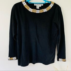 Michael Simon Beaded Shirt Black